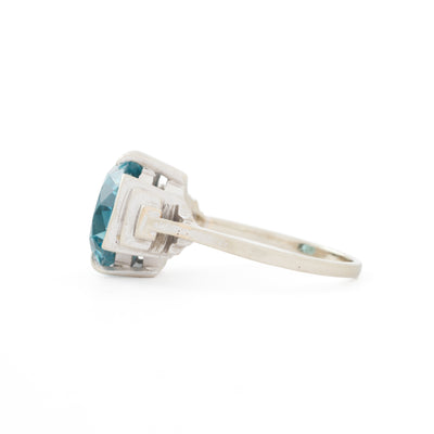 RETRO PLATINUM AND ZIRCON RING