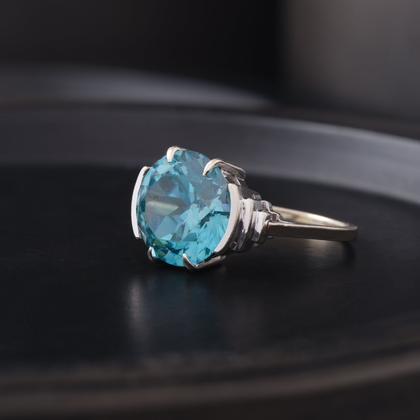 RETRO PLATINUM AND ZIRCON RING