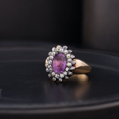 GEORGIAN AMETHYST DIAMOND RING