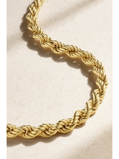 VINTAGE  18K GOLD ROPE CHAIN NECKLACE C. 1980s