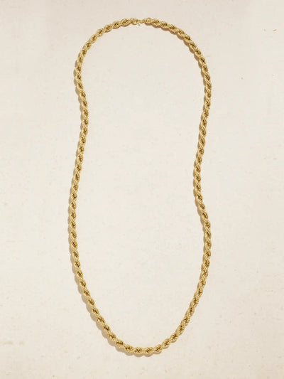 VINTAGE  18K GOLD ROPE CHAIN NECKLACE C. 1980s