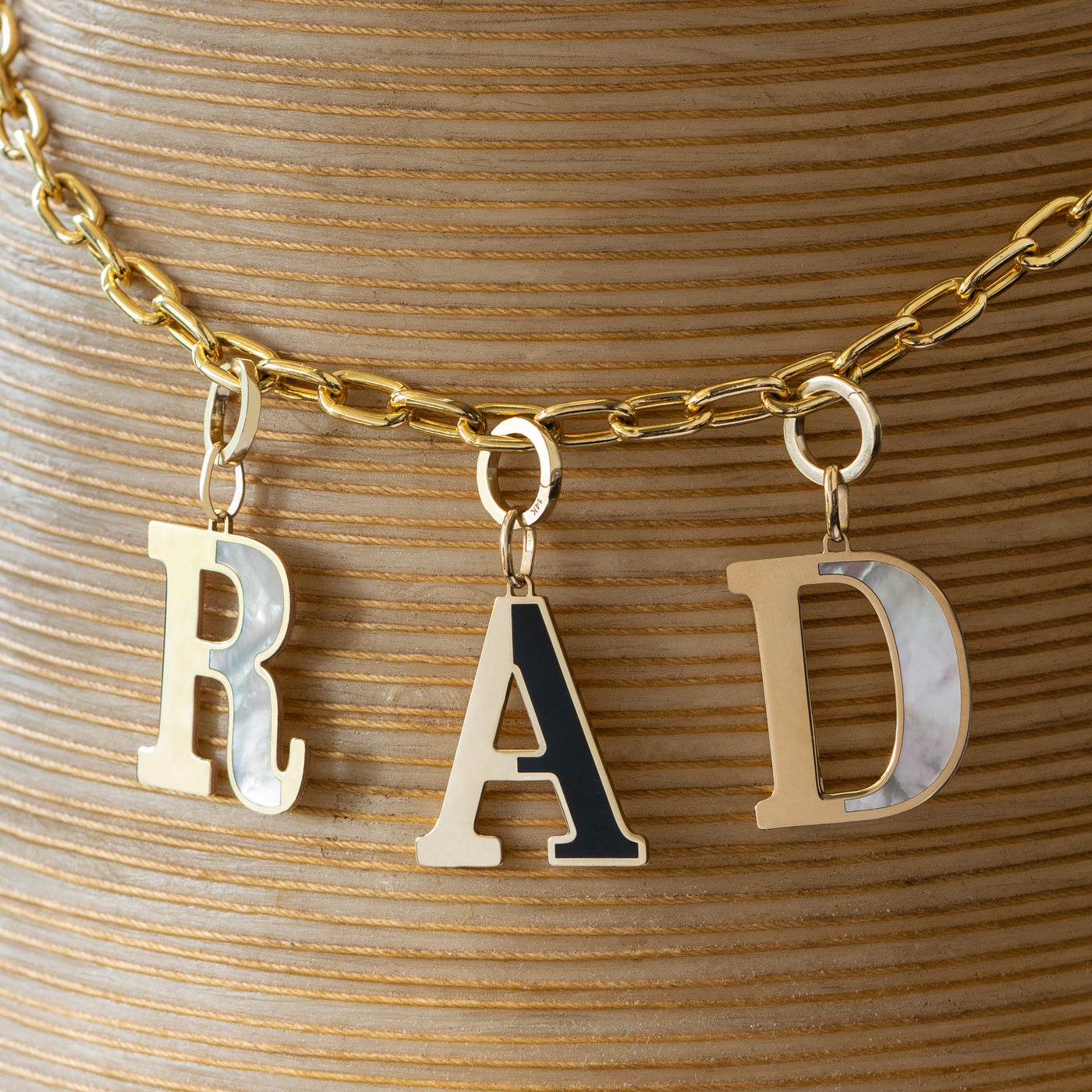 14K SOLID GOLD INLAY LETTERS