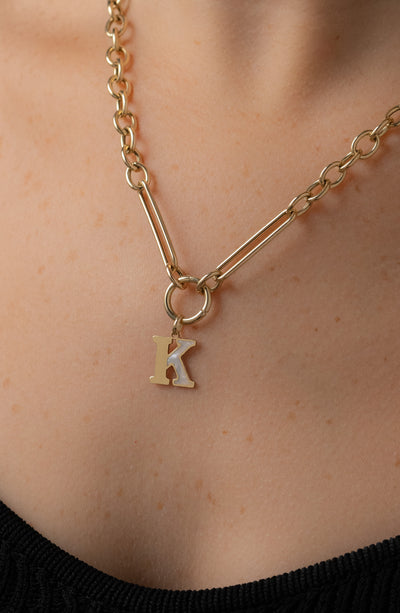 14K SOLID GOLD INLAY LETTERS