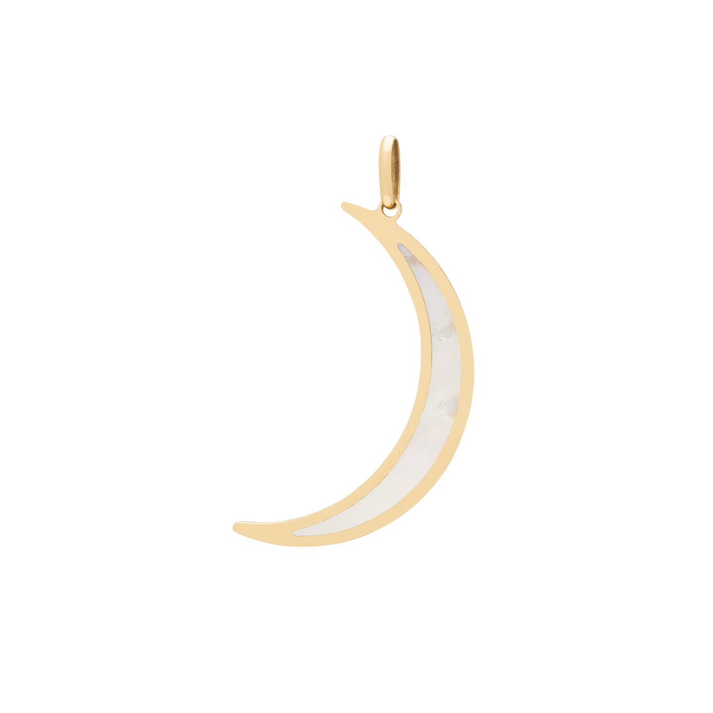 14K SOLID GOLD MOON CHARM