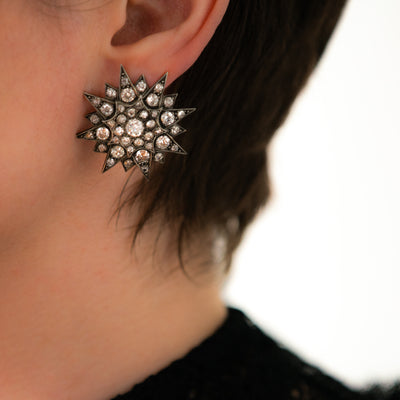 VICTORIAN CLUSTER EARRINGS c.1850s