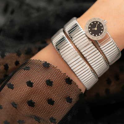 BVLGARI STAINLESS STEEL TUBOGAS WRAP BB191TS