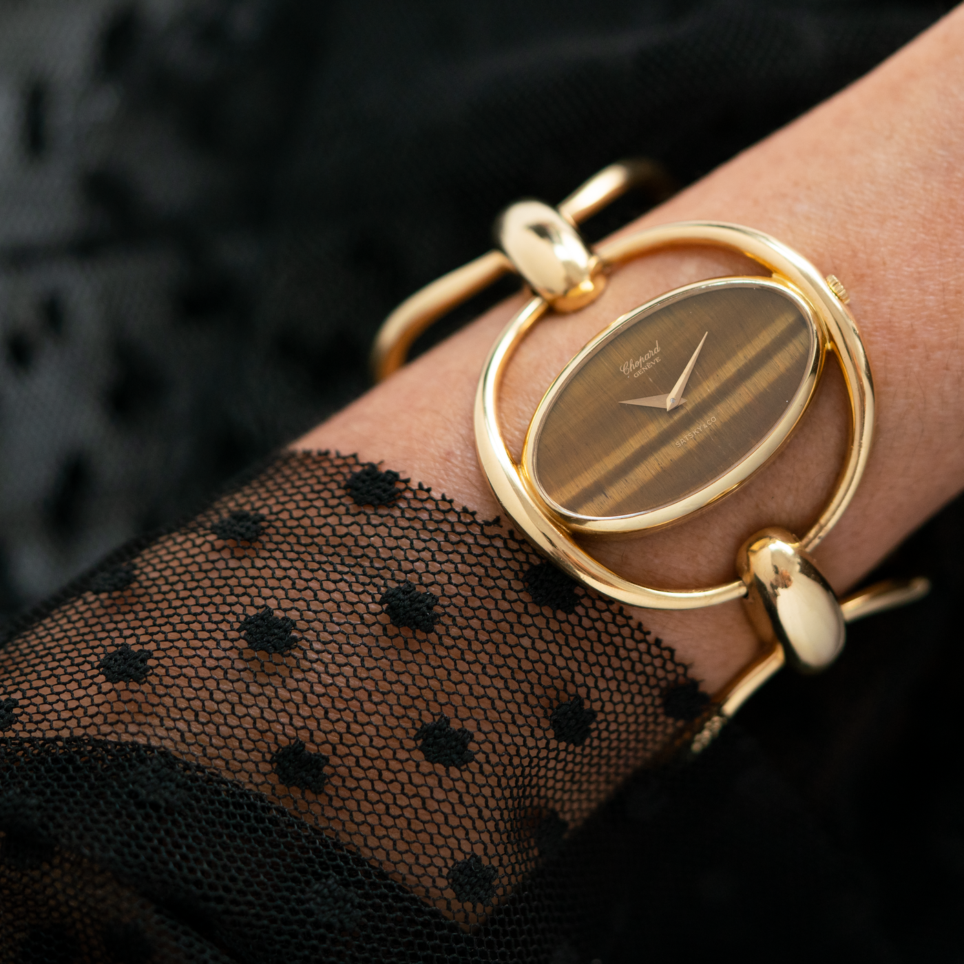 CHOPARD GOLD WATCH TIGERS EYE 50391