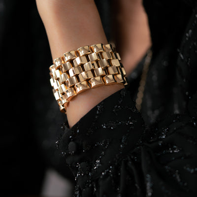 RETRO 18K ROSE GOLD TANK BRACELET c.1940s