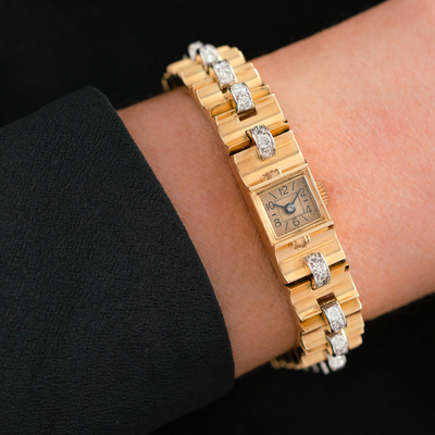 VAN CLEEF & ARPELS 18K YELLOW GOLD AND 3.0CTS DIAMOND TIMEPIECE c.1940s