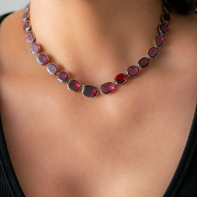 GEORGIAN GOLD AND FLAT CUT GARNET RIVIÈRE c.1820s