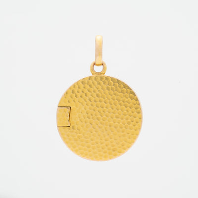 LATE 19TH CENTURY 18K YELLOW GOLD AND DIAMOND CRESCENT MOON LOCKET c.1900
