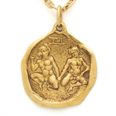 Vintage 18 Karat Cartier Gemini Large Zodiac Astrological Pendant Charm c.1970's