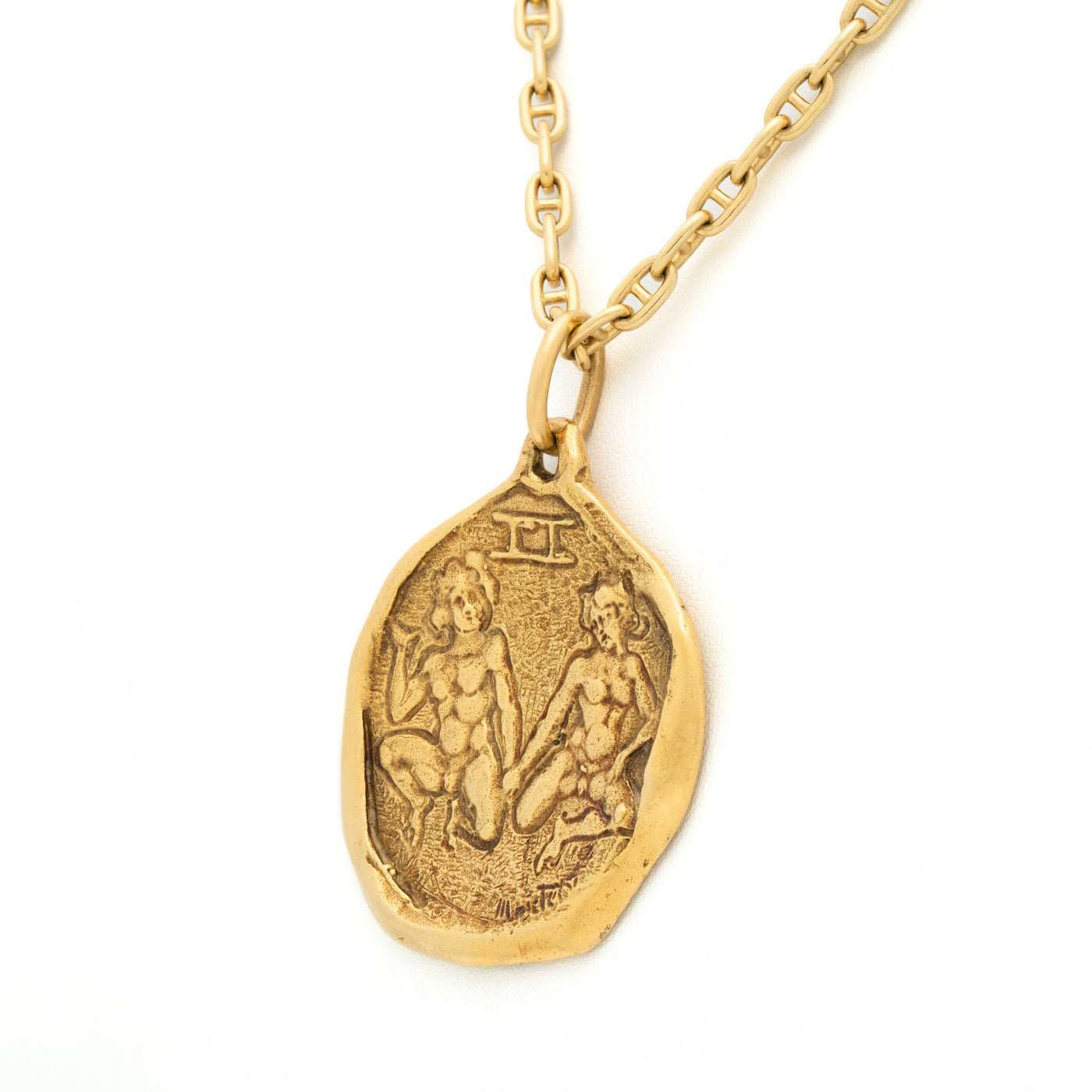 Vintage 18 Karat Cartier Gemini Large Zodiac Astrological Pendant Charm c.1970's