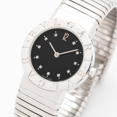 BVLGARI BULGARI STAINLESS STEEL WITH DIAMOND DIAL MODEL BB 26 2TS