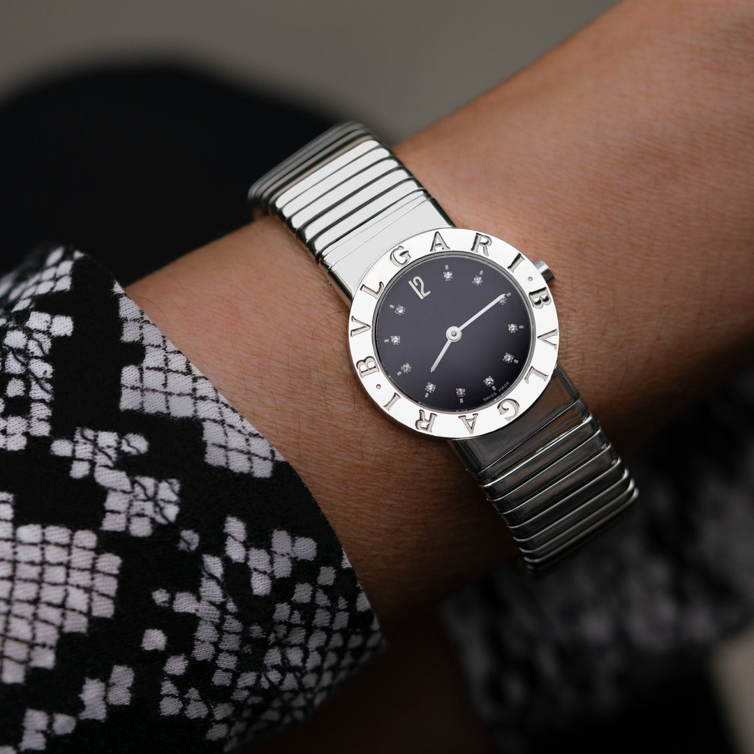 新品未使用！　BVLGARI BVLGARI レディース　BB 26 SLD BVLGARI ブルガリ ブルガリ ブルガリ BB26SLD ブラック文字盤 4P