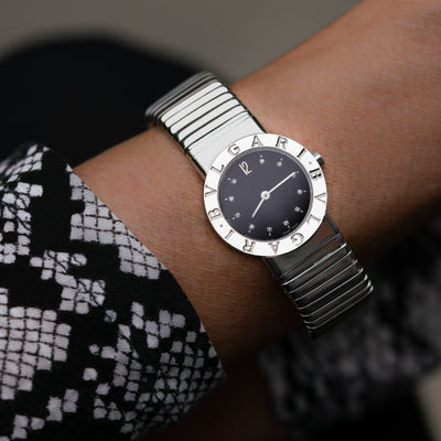 BVLGARI BULGARI STAINLESS STEEL WITH DIAMOND DIAL MODEL BB 26 2TS
