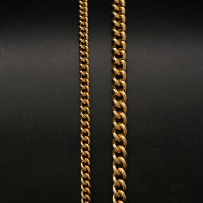 14K SOLID GOLD ROUNDED CURB LINK CHAIN