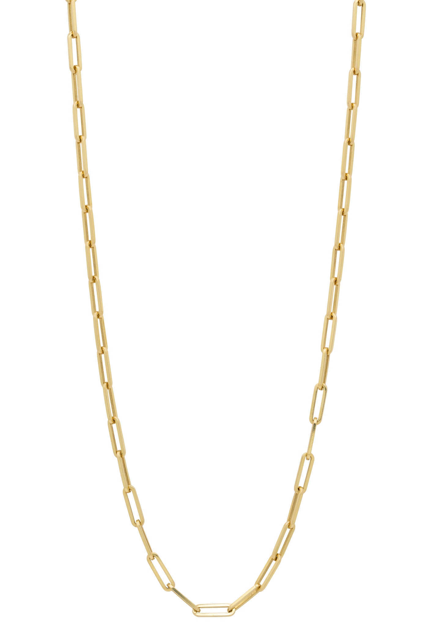 14K SOLID GOLD PAPERCLIP CHAIN