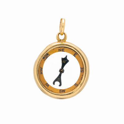 19TH CENTURY 15K YELLOW GOLD COMPASS c.1880s