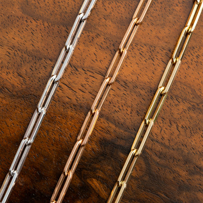 14K SOLID GOLD PAPERCLIP CHAIN