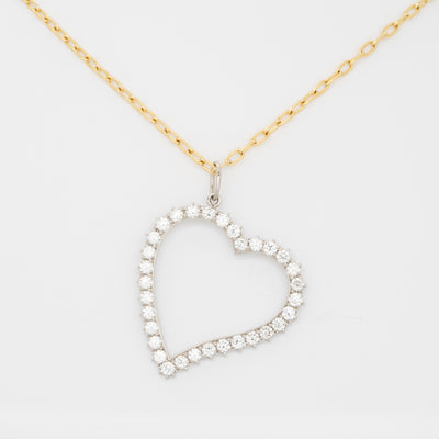 DIAMOND HEART PLATINUM NECKLACE PENDANT