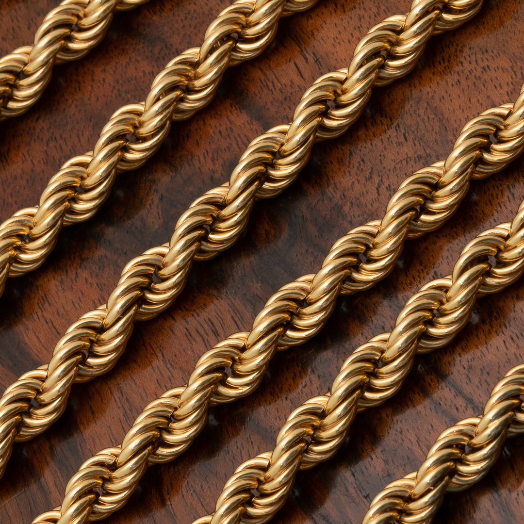 18K Gold Rope Chain Necklace | Yellow Gold Rope Chain – STEPHANIE
