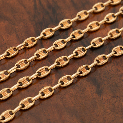 VINTAGE 18 KARAT TEXTURED MARINE LINK CHAIN c.1970s