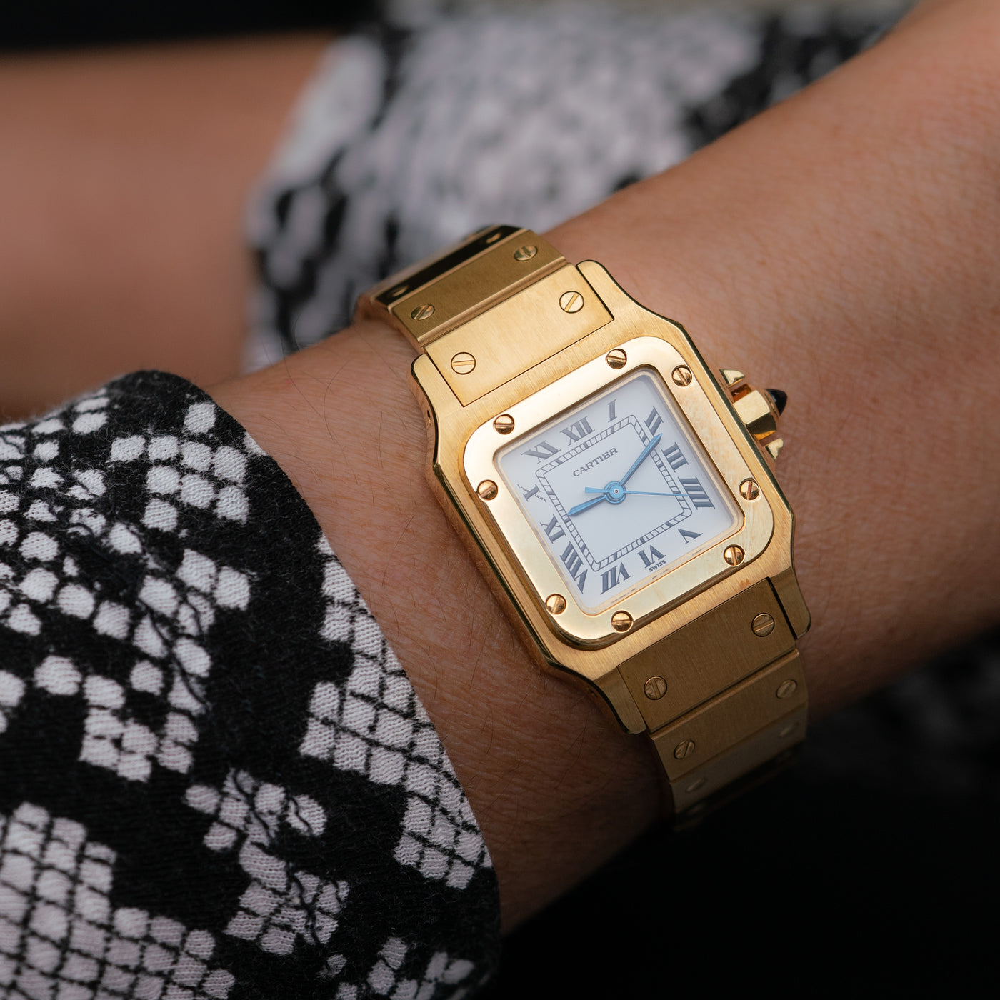 Vintage Cartier Santos Galbee 18 Karat Gold Model W20010C5