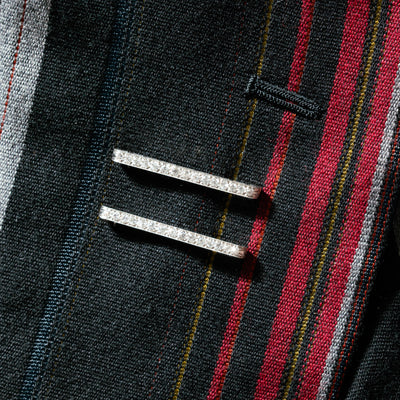 ART DECO PLATINUM AND DIAMOND MATCHING PAIR BAR BROOCHES c.1925