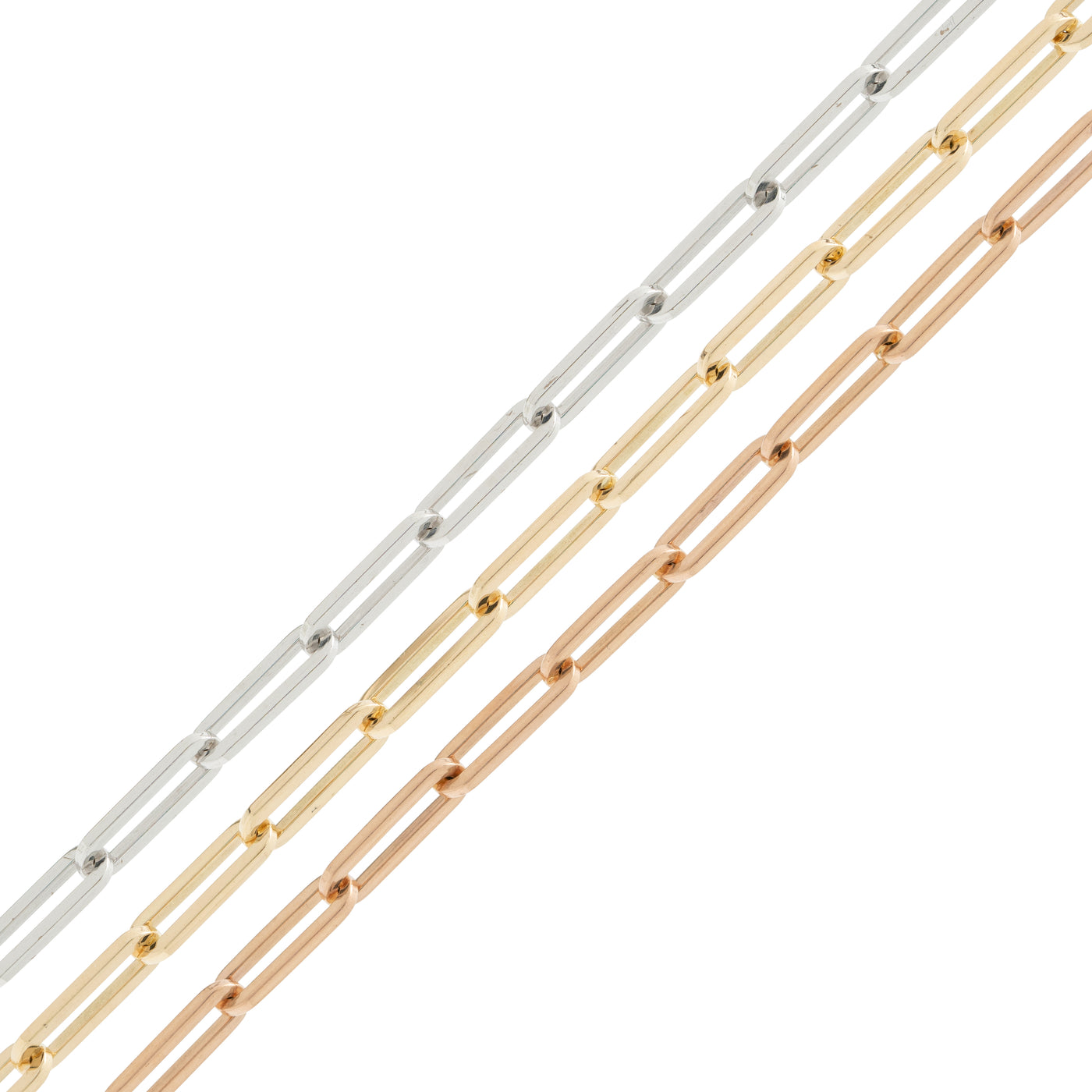 14K SOLID GOLD PAPERCLIP CHAIN