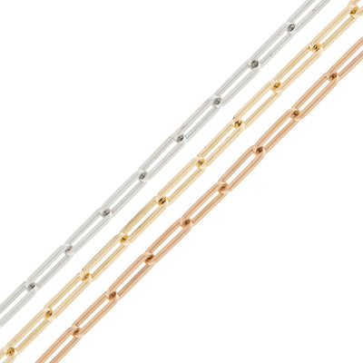 14K SOLID GOLD PAPERCLIP CHAIN
