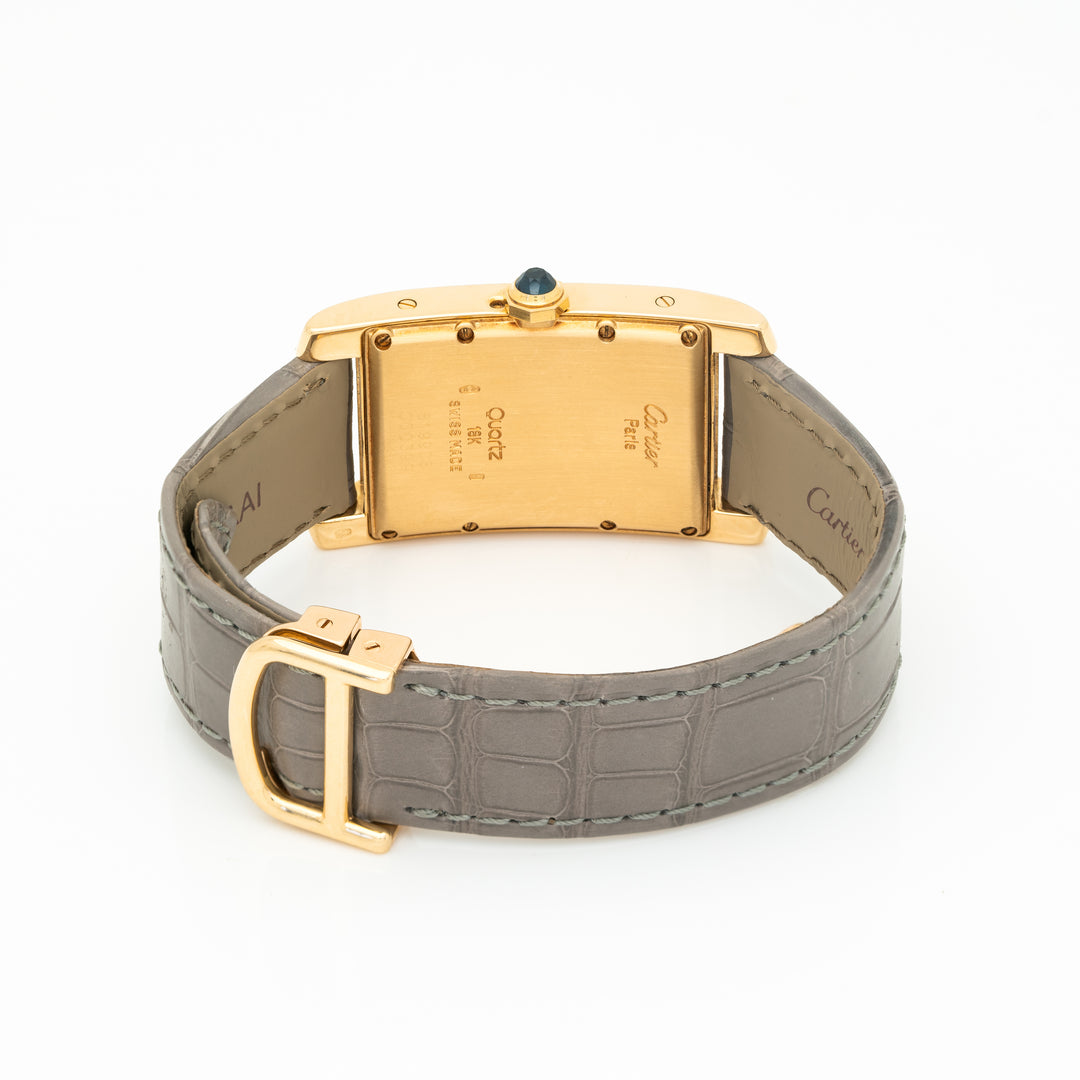 CARTIER 18K YELLOW GOLD TANK AMERICAINE MOON PHASE MODEL