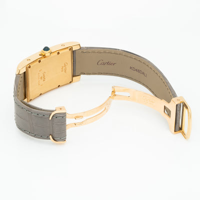 CARTIER 18K YELLOW GOLD TANK AMERICAINE MOON PHASE MODEL 819908