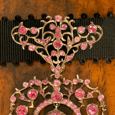 GEORGIAN PINK PASTE and SILVER HEART PENDANT c.1820s