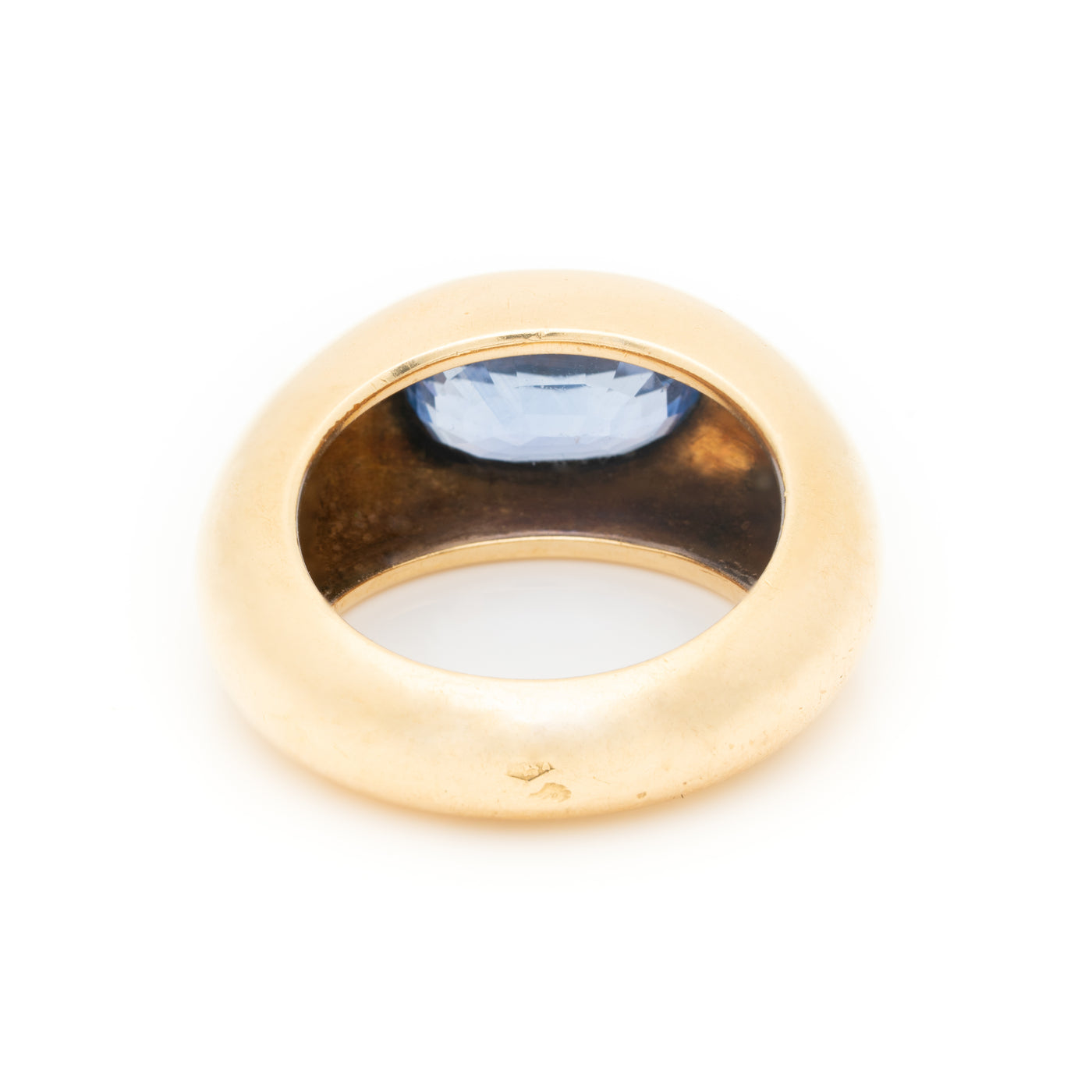 VINTAGE FRENCH 18K YELLOW GOLD 2.76 CTS. CEYLON SAPPHIRE c.1980s