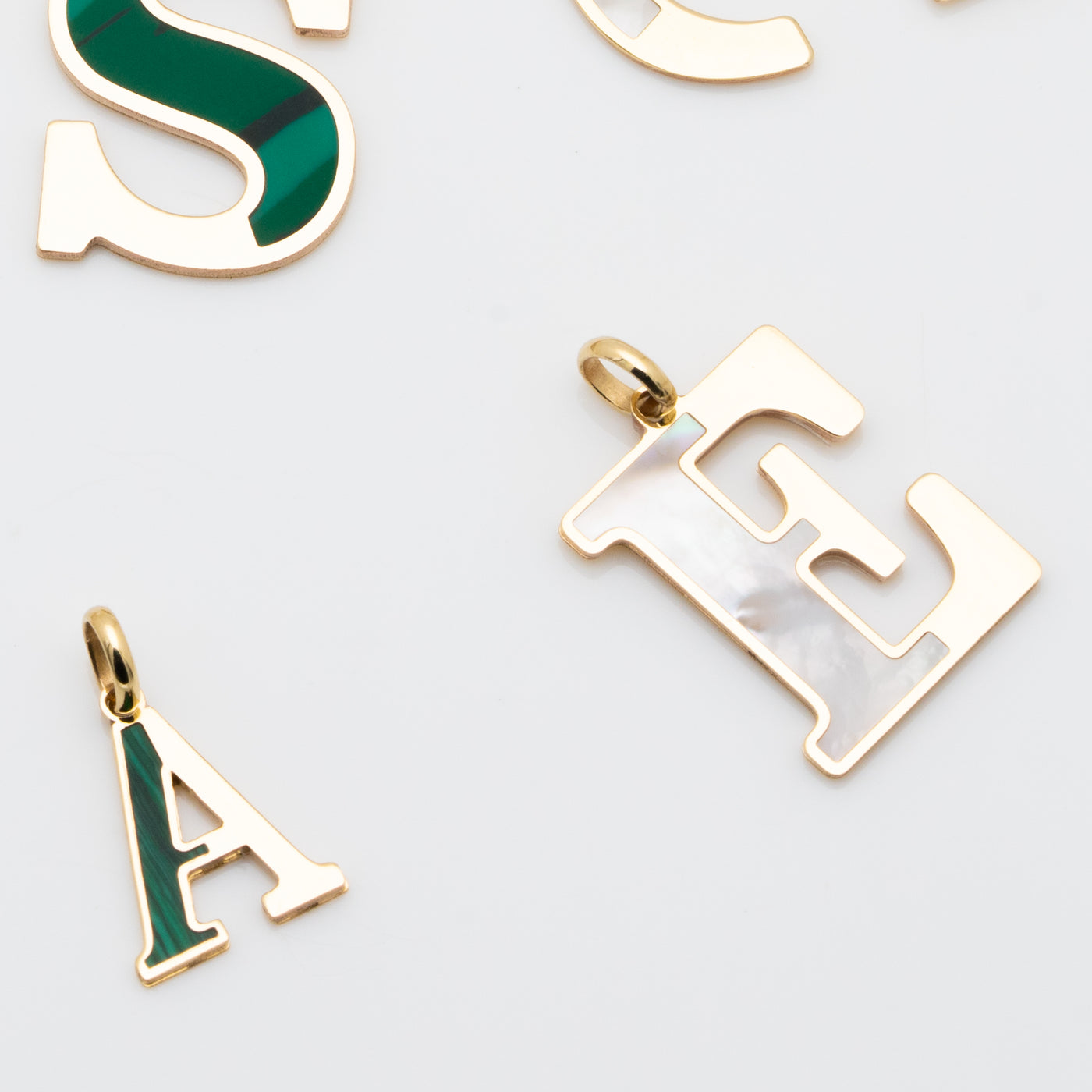 14K SOLID GOLD INLAY LETTERS