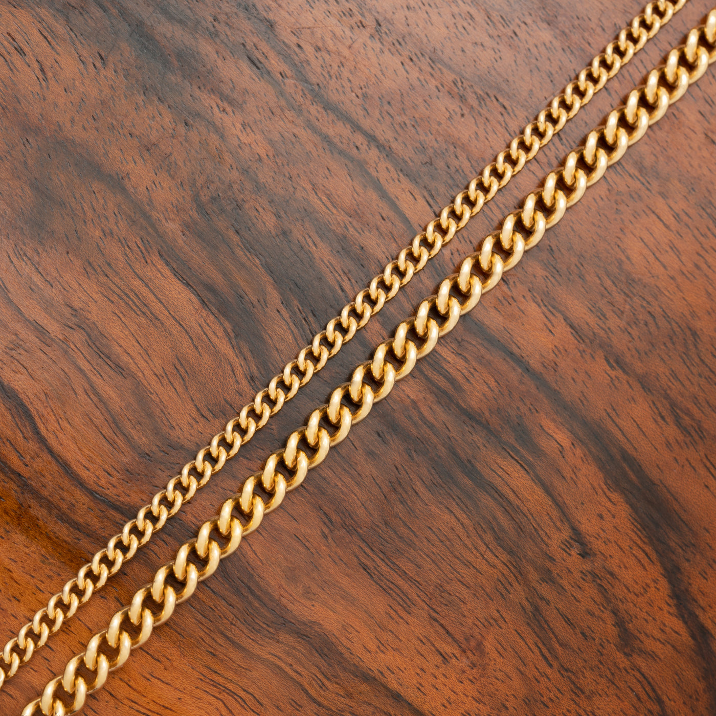 14K SOLID GOLD ROUNDED CURB LINK CHAIN