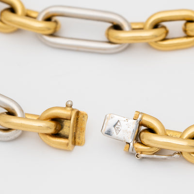 VINTAGE 18K YELLOW AND WHITE GOLD LONG CHAIN c.1980s