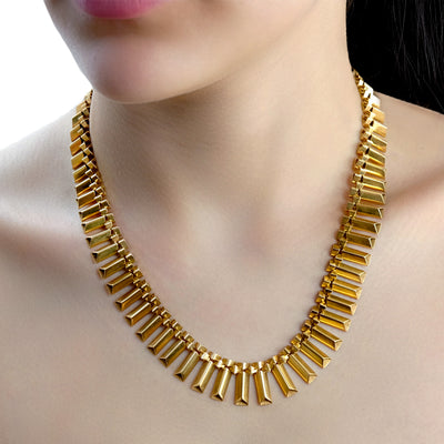 RETRO UNIQUE GOLD NECKLACE c.1940s