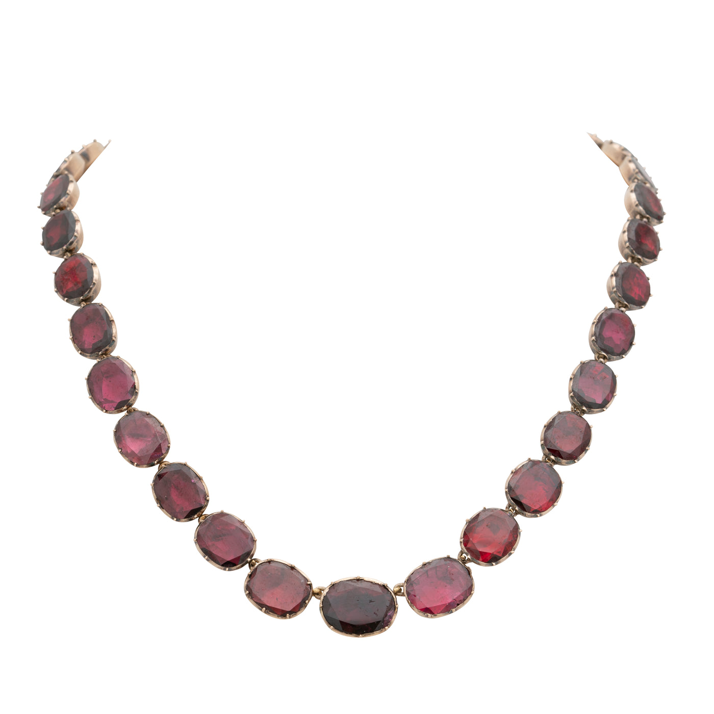 GEORGIAN GOLD AND FLAT CUT GARNET RIVIÈRE c.1820s