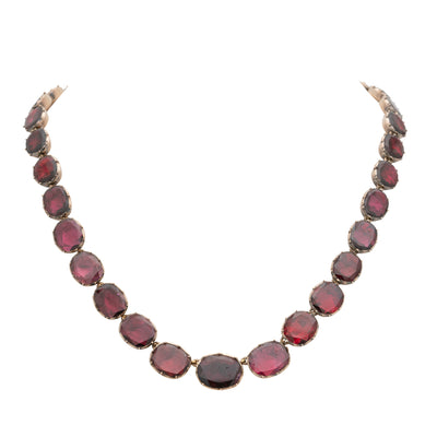 GEORGIAN GOLD AND FLAT CUT GARNET RIVIÈRE c.1820s
