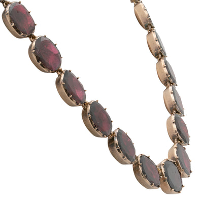 GEORGIAN GOLD AND FLAT CUT GARNET RIVIÈRE c.1820s
