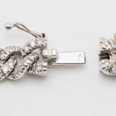 HANS D KRIEGER 18 KARAT WHITE GOLD AND 7 CARAT PAVE DIAMOND CURB CHAIN c.1990s