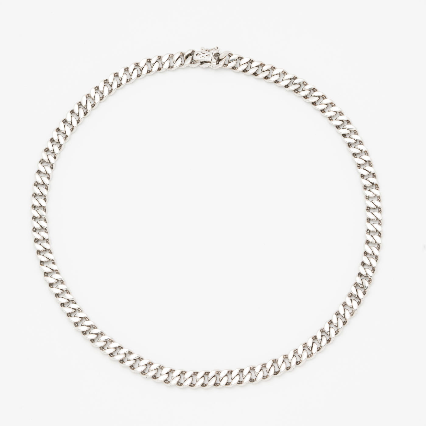 HANS D KRIEGER 18 KARAT WHITE GOLD AND 7 CARAT PAVE DIAMOND CURB CHAIN c.1990s