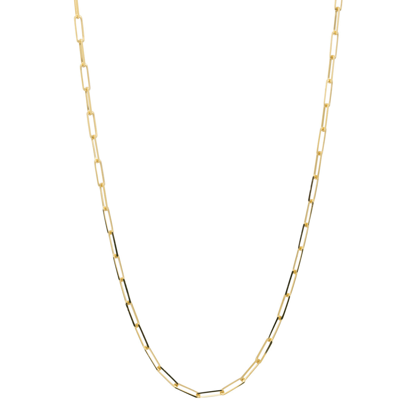 14K SOLID GOLD THIN RECTANGLE LINK