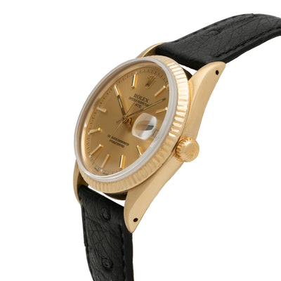 1986 ROLEX OYSTER PERPETUAL DATE 14K GOLD MODEL 15037