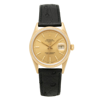 1986 ROLEX OYSTER PERPETUAL DATE 14K GOLD MODEL 15037