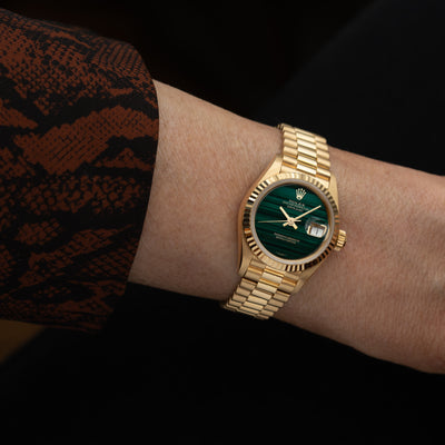 1978 Rolex 18 Karat Yellow Gold DateJust Rare Malachite Dial