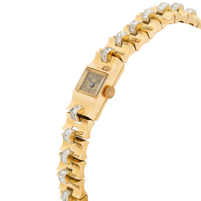 VAN CLEEF & ARPELS 18K YELLOW GOLD AND 3.0CTS DIAMOND TIMEPIECE c.1940s