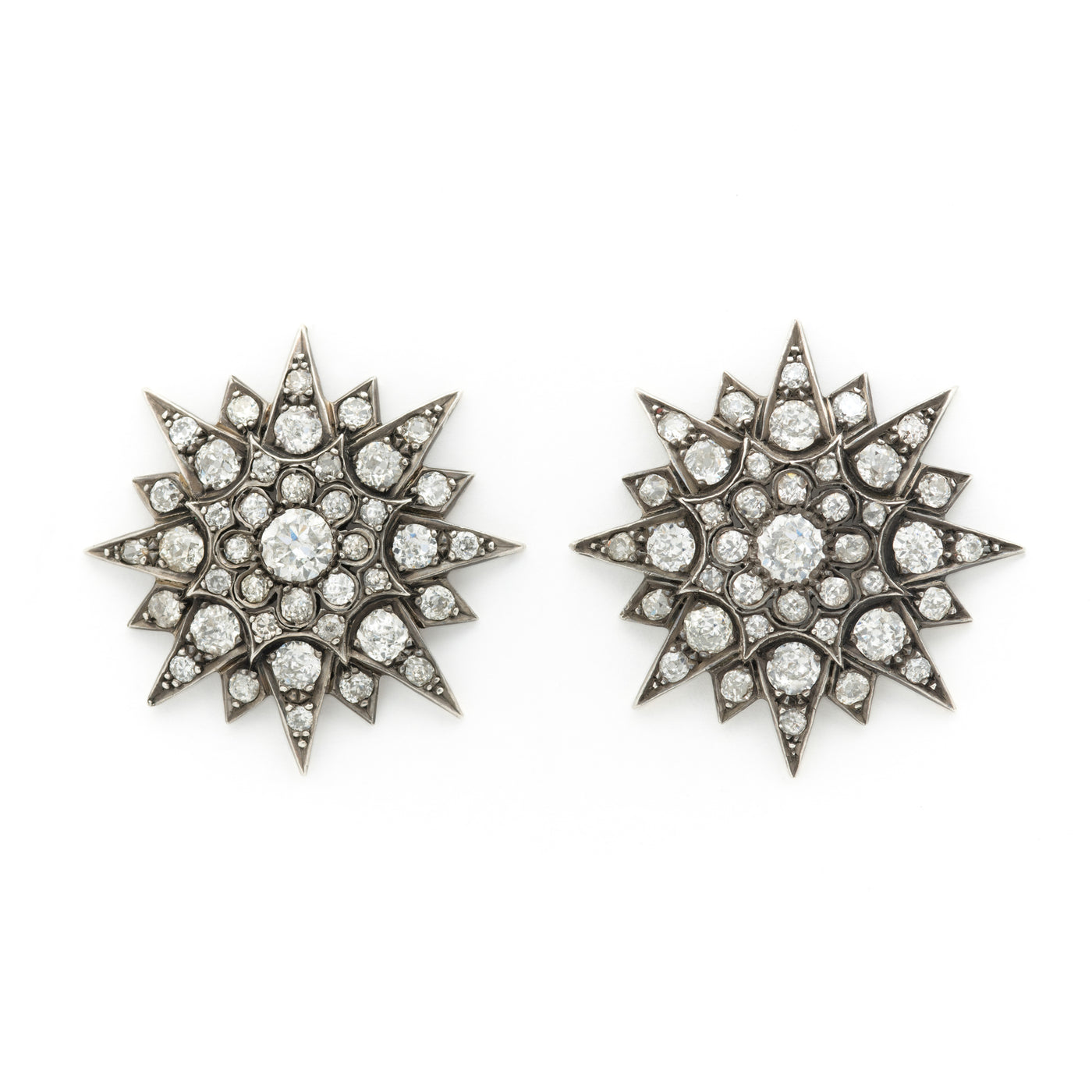 VICTORIAN CLUSTER EARRINGS c.1850s